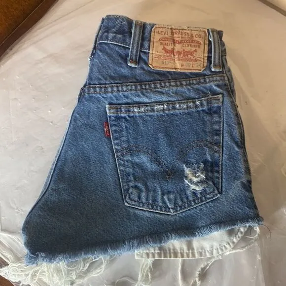 Levi’s High Waist Cut Off Distressed Jean Shorts
