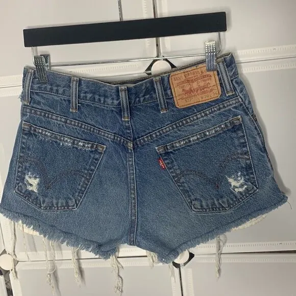 Levi’s High Waist Cut Off Distressed Jean Shorts