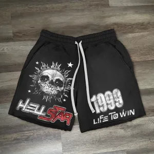 Life To Win Print Drawstring Knit Shorts