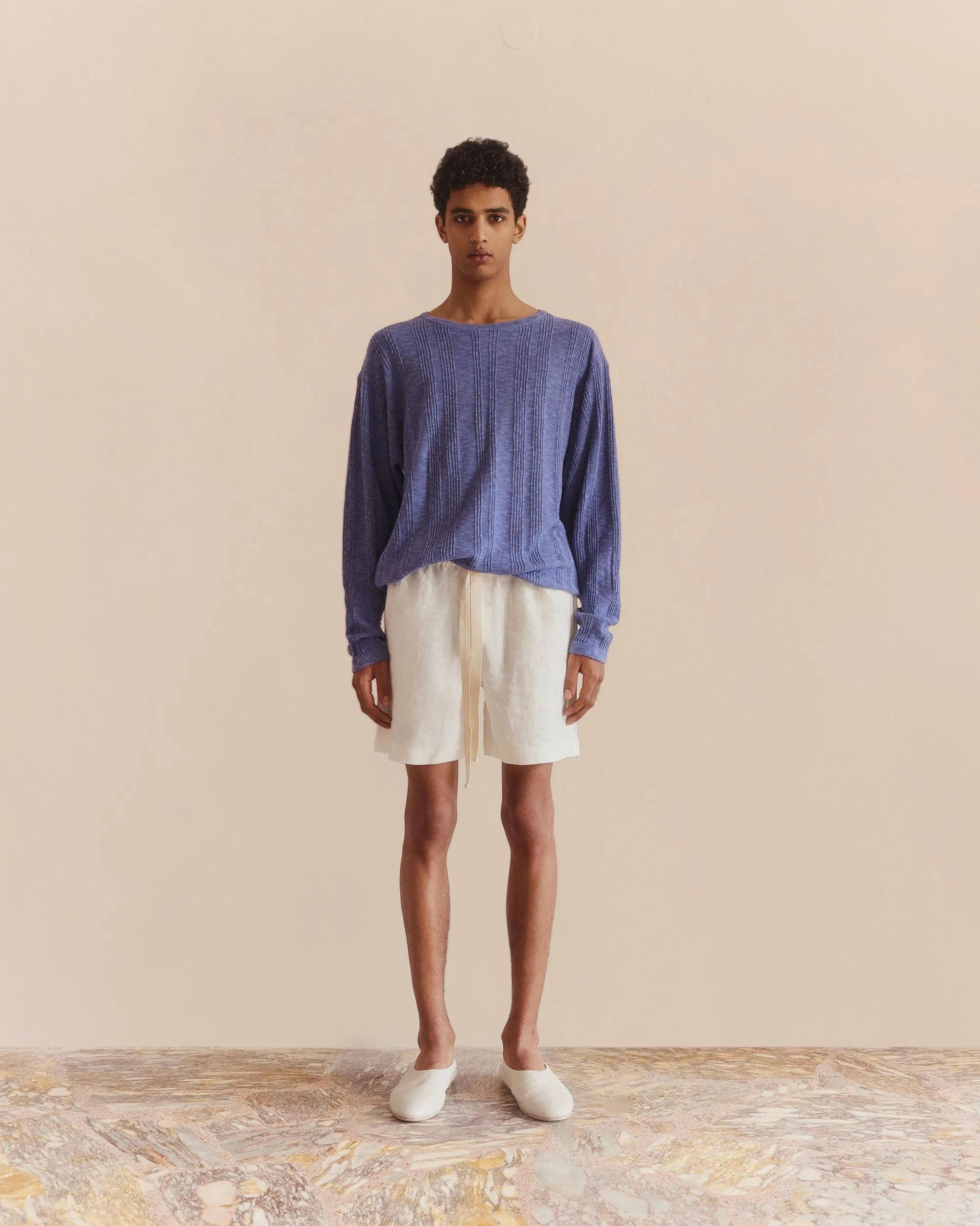 Linen Lounge Shorts White