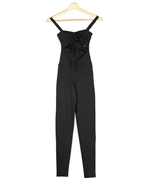 Live The Process Black Bow Front Cut-out Bodysuit UK XS