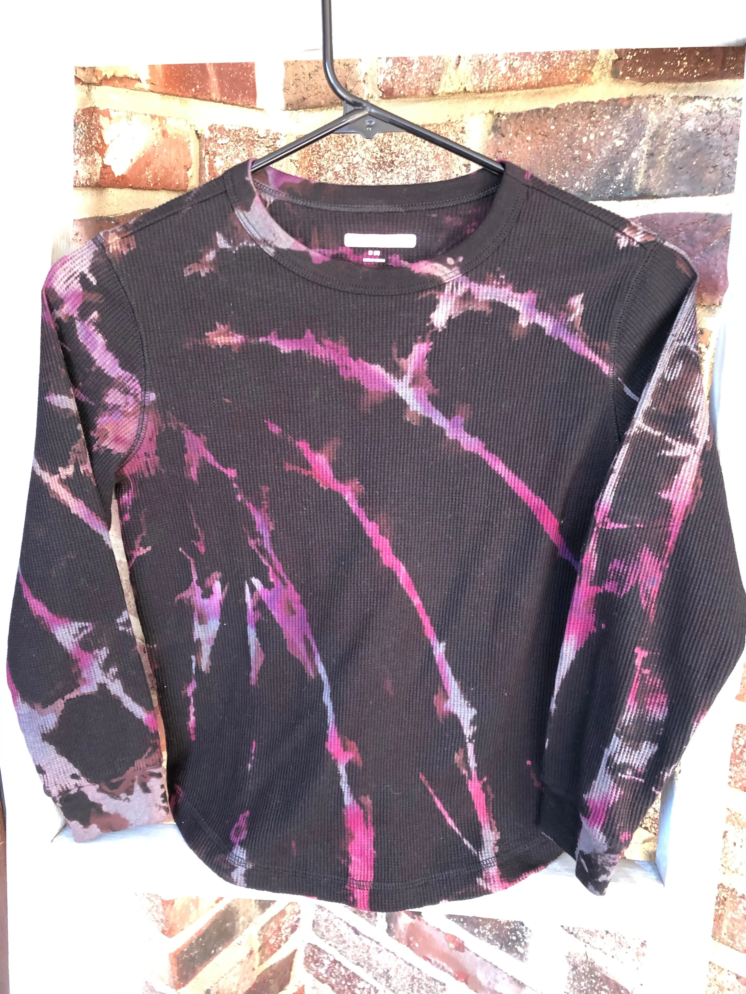 Long Sleeve Waffle Reverse Dye T