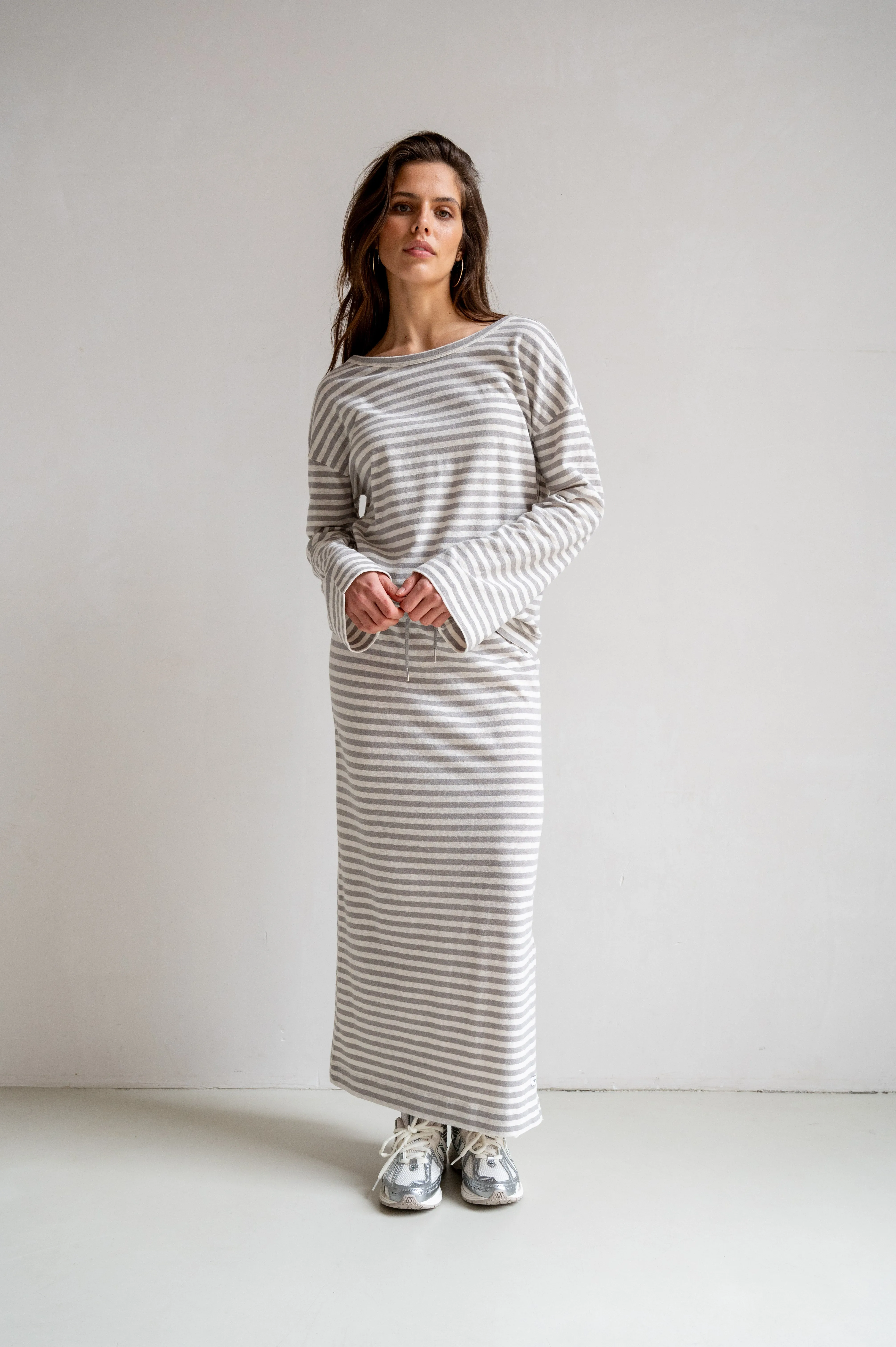 LONGSLEEVE STRIPE (S25F1648LTD) ECRU - COOL GREY