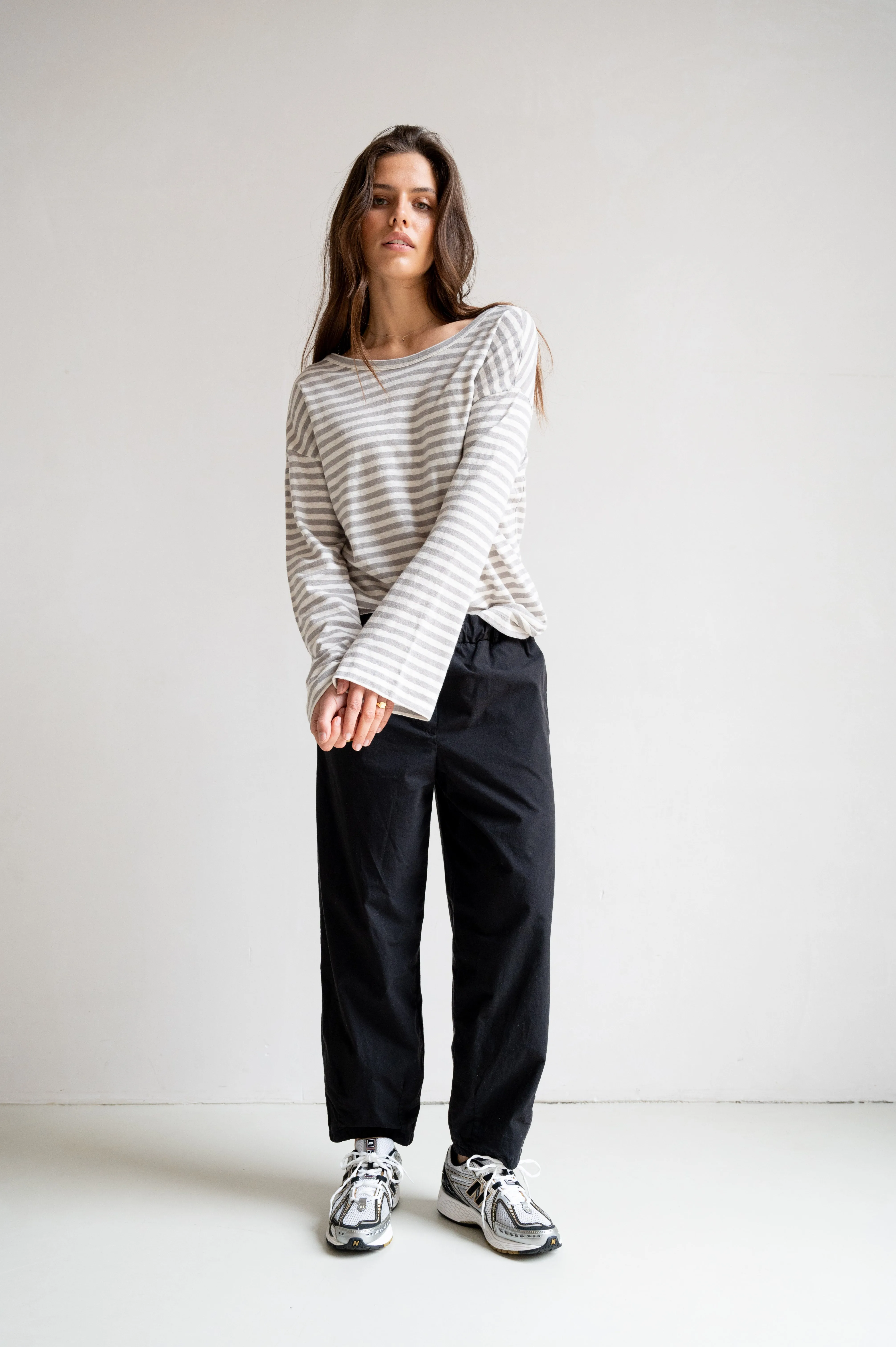 LONGSLEEVE STRIPE (S25F1648LTD) ECRU - COOL GREY