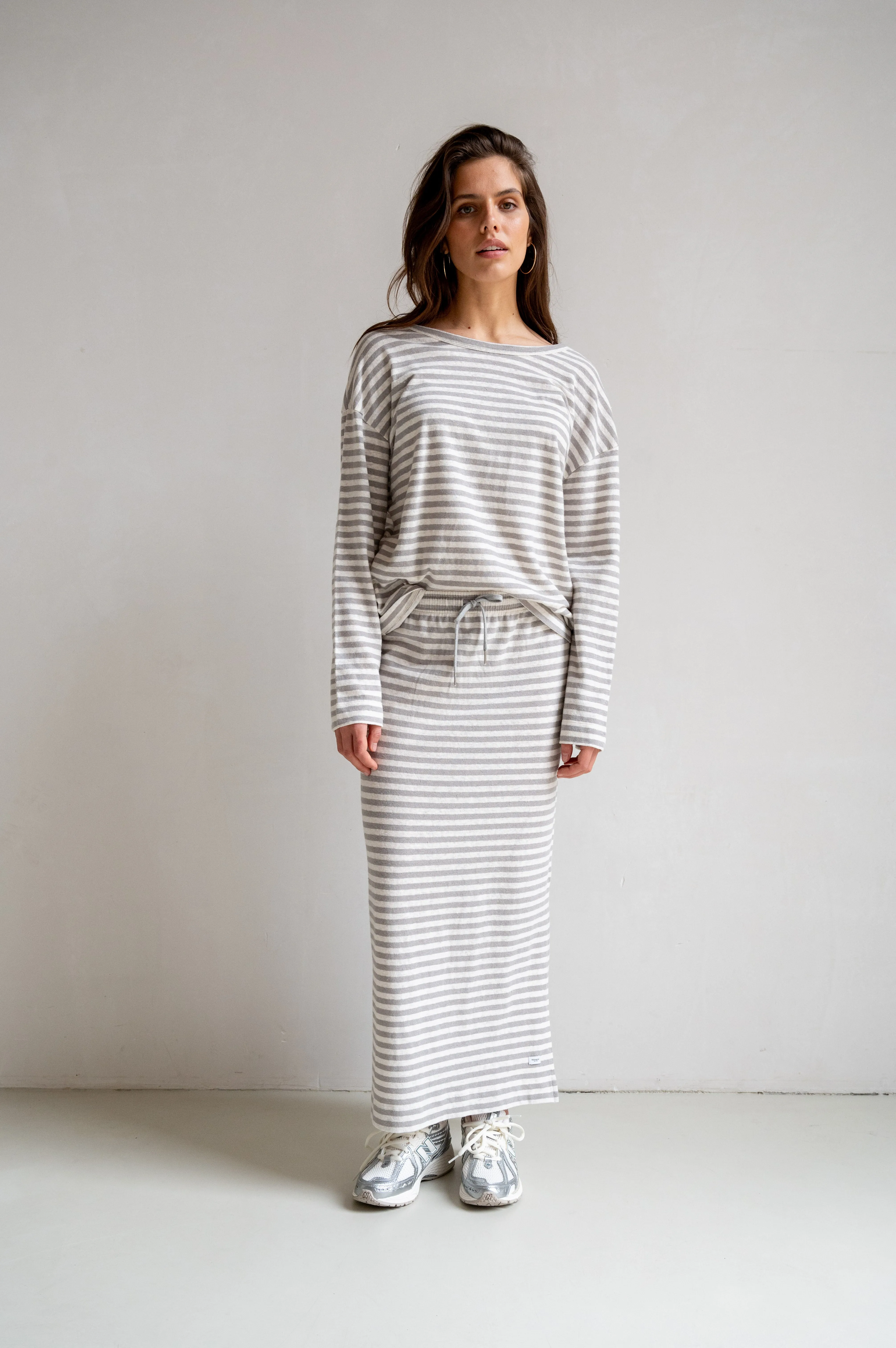 LONGSLEEVE STRIPE (S25F1648LTD) ECRU - COOL GREY