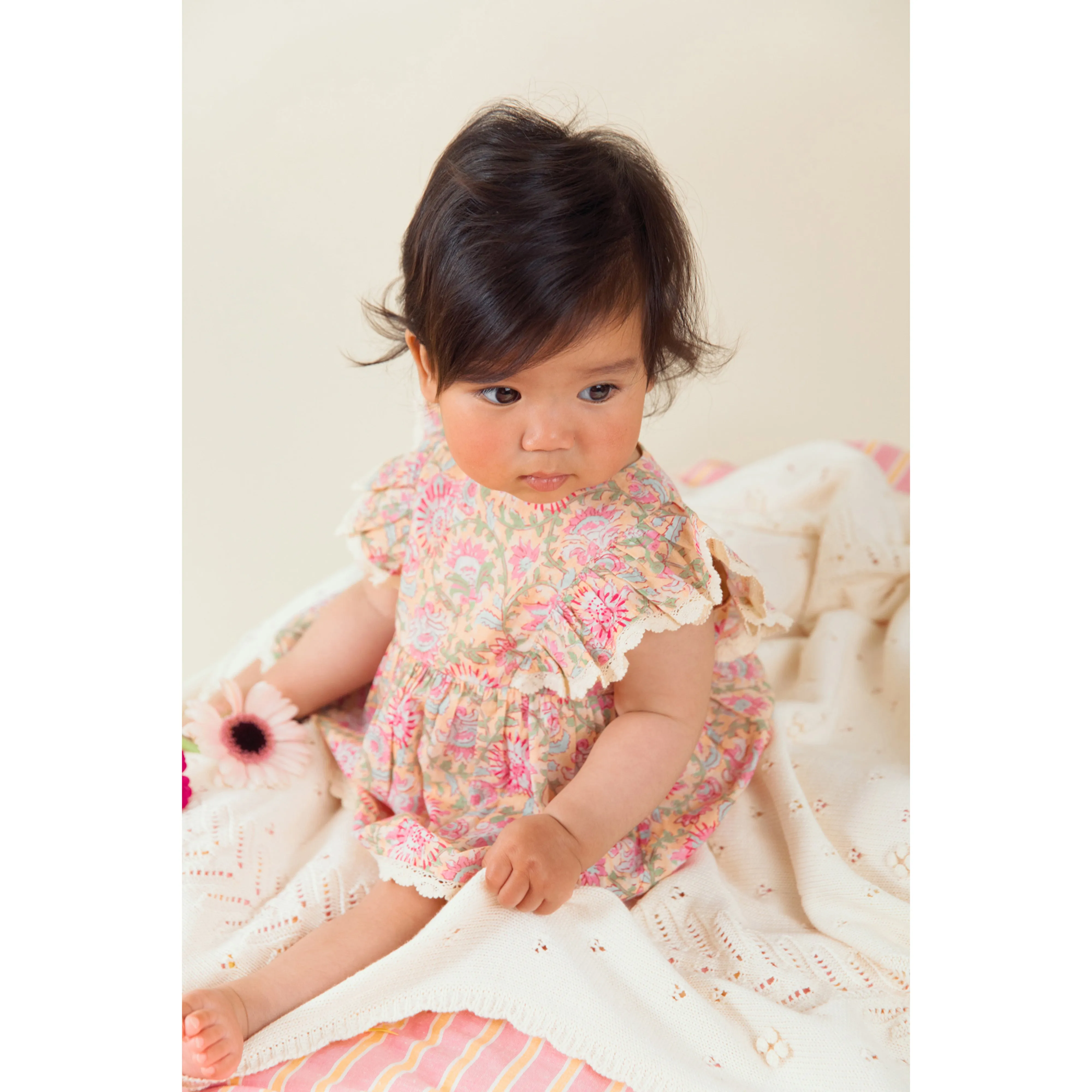 Louise Misha Rompers Lena - Printed Cotton Voile - Yellow Capri Cove
