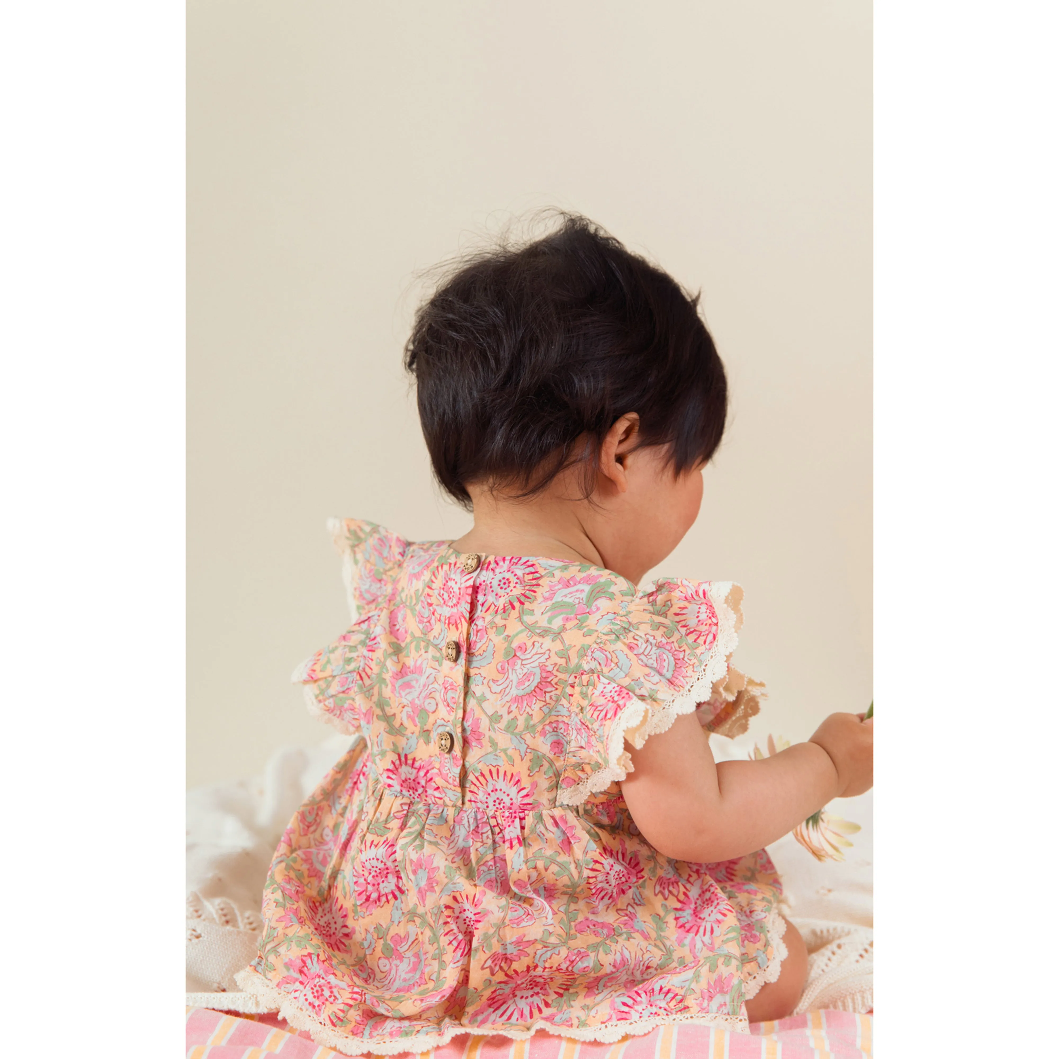 Louise Misha Rompers Lena - Printed Cotton Voile - Yellow Capri Cove