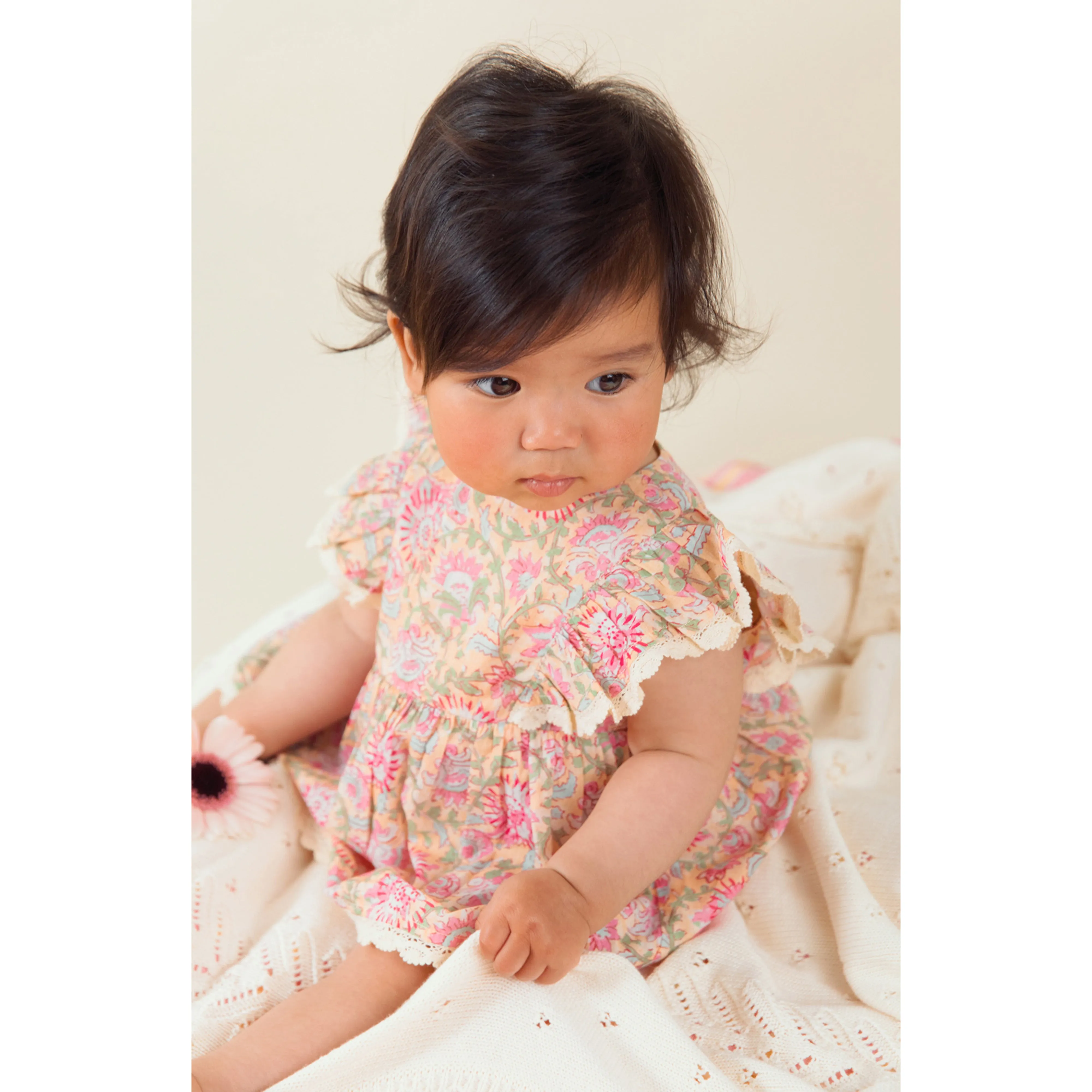 Louise Misha Rompers Lena - Printed Cotton Voile - Yellow Capri Cove