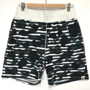[M] A Bathing Ape Bape Stripe 1st Camo Sweat Shorts