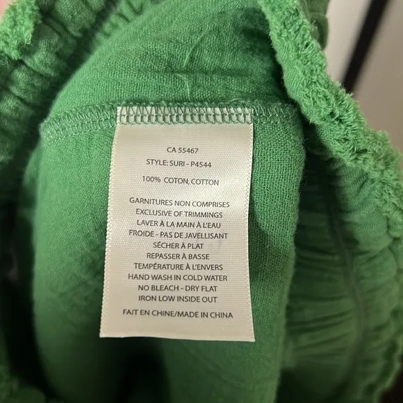 Melissa Nepton Suri Gauze Drawstring Shorts In Island Green Size Large