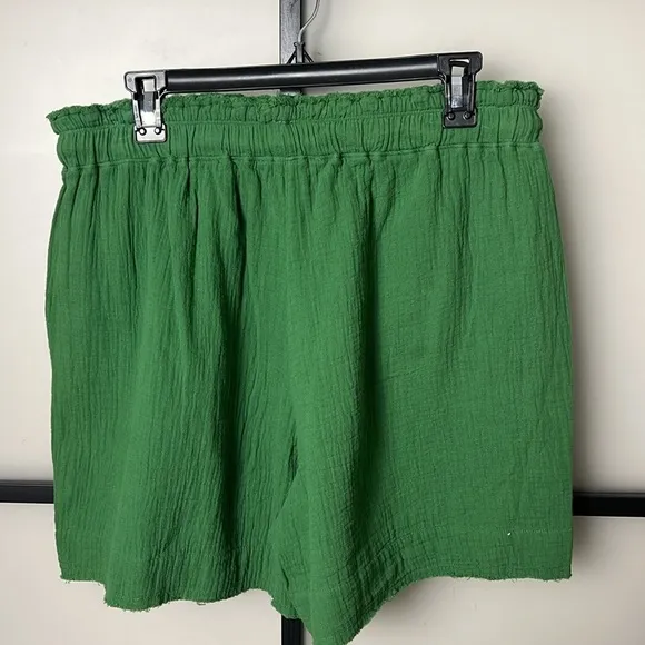 Melissa Nepton Suri Gauze Drawstring Shorts In Island Green Size Large