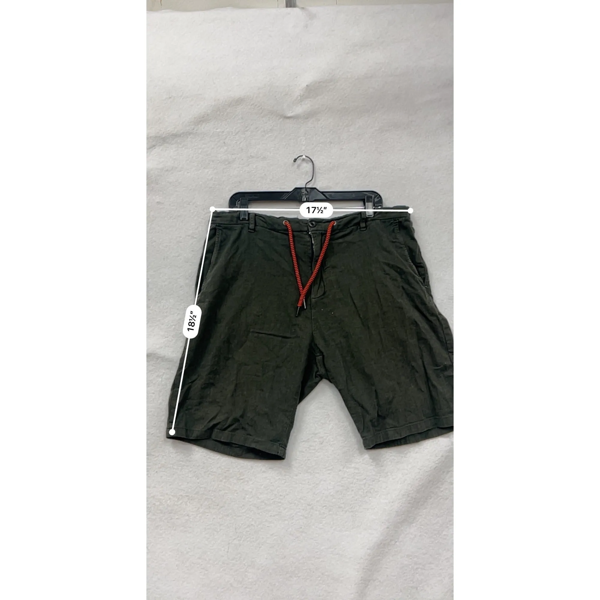 Mens Civil Society Olive Green Drawstring Shorts Size 36 #6769