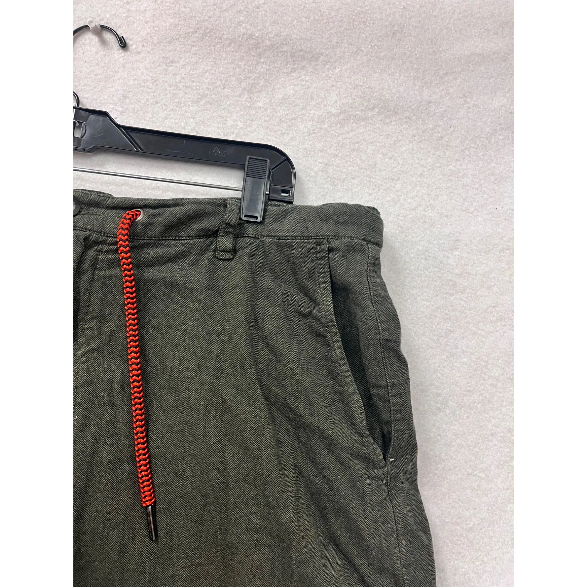Mens Civil Society Olive Green Drawstring Shorts Size 36 #6769