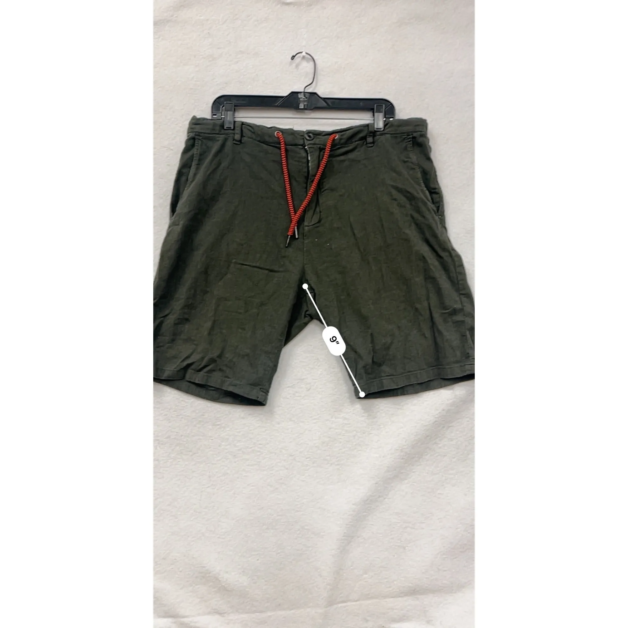Mens Civil Society Olive Green Drawstring Shorts Size 36 #6769