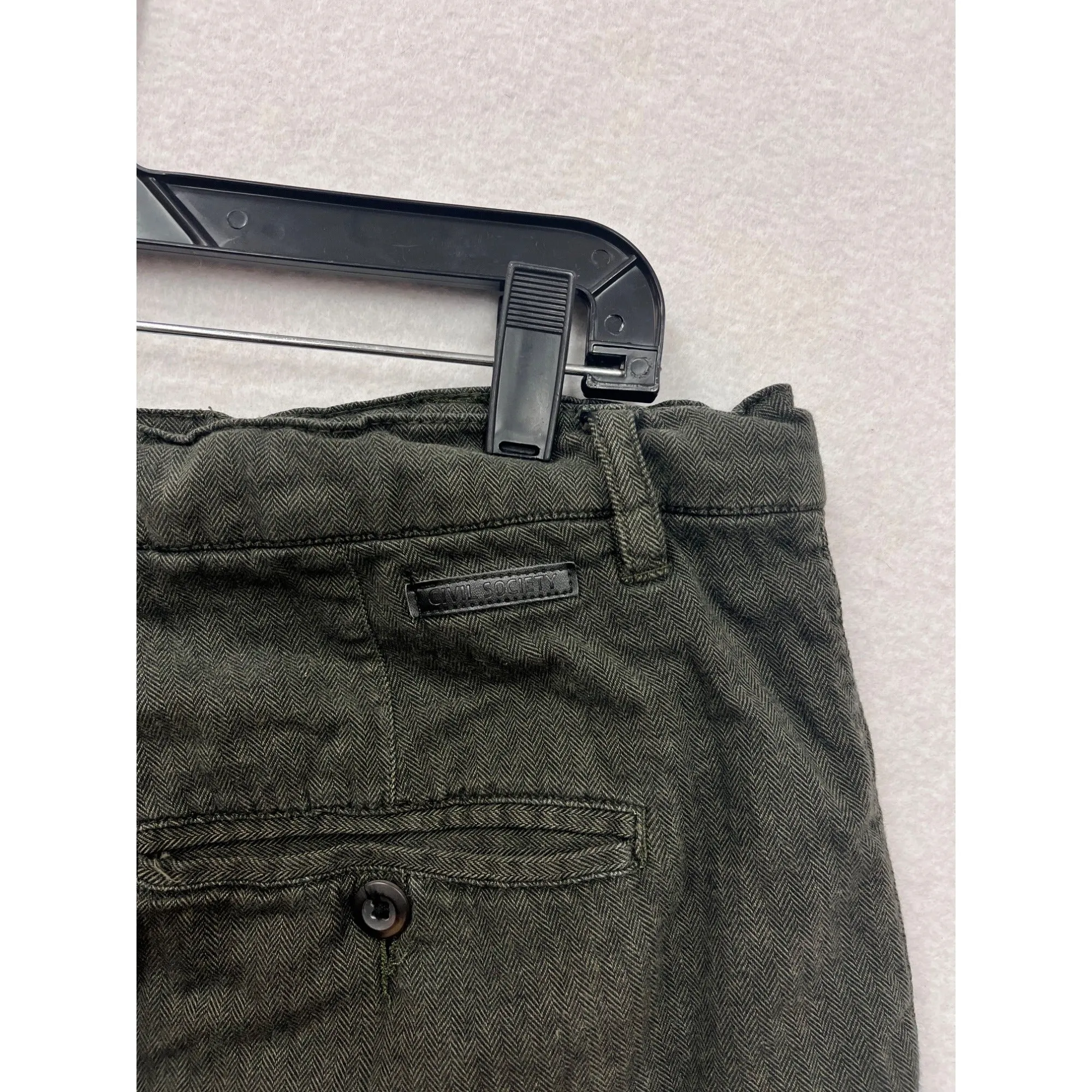 Mens Civil Society Olive Green Drawstring Shorts Size 36 #6769
