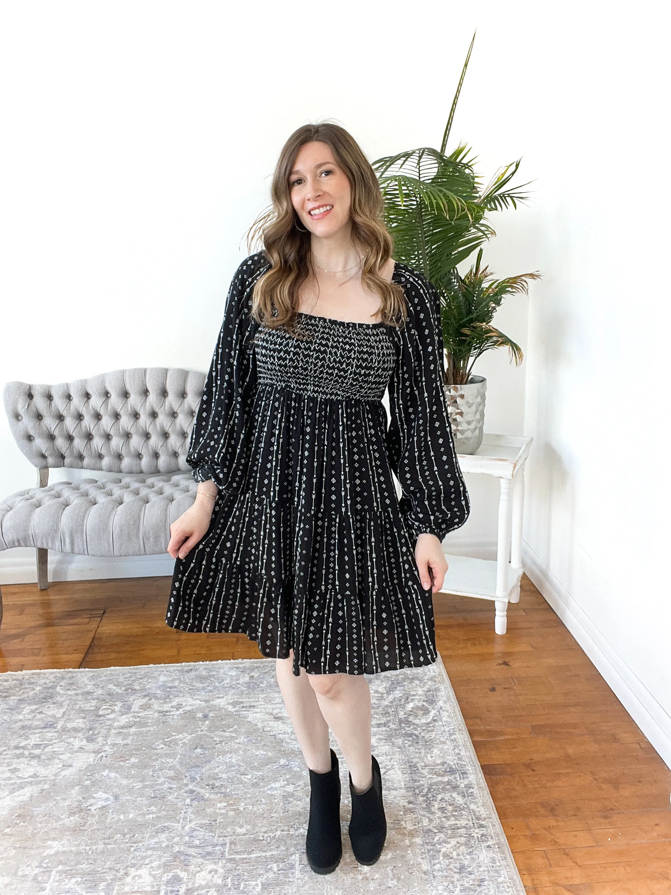 Merida Balloon-Sleeve Mini Dress