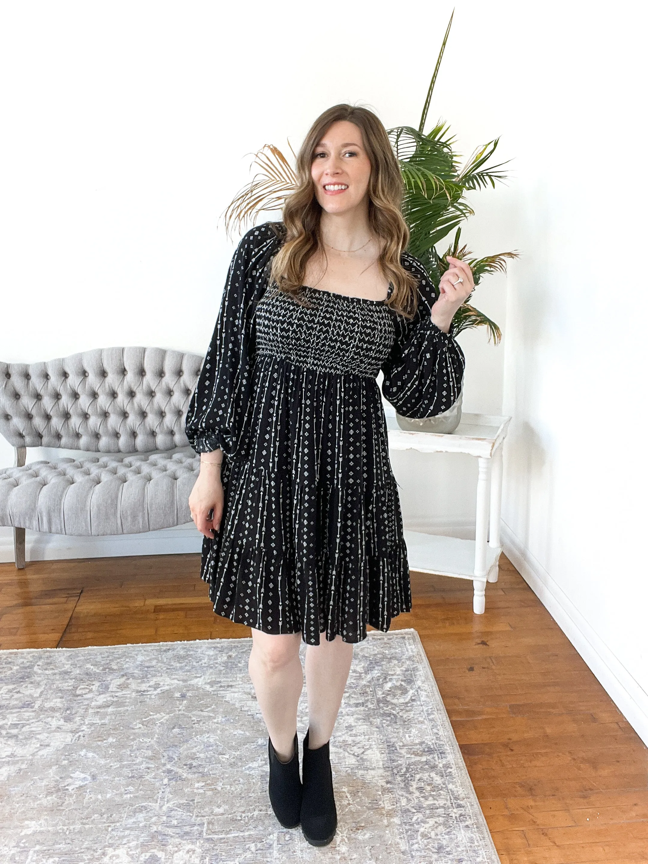 Merida Balloon-Sleeve Mini Dress