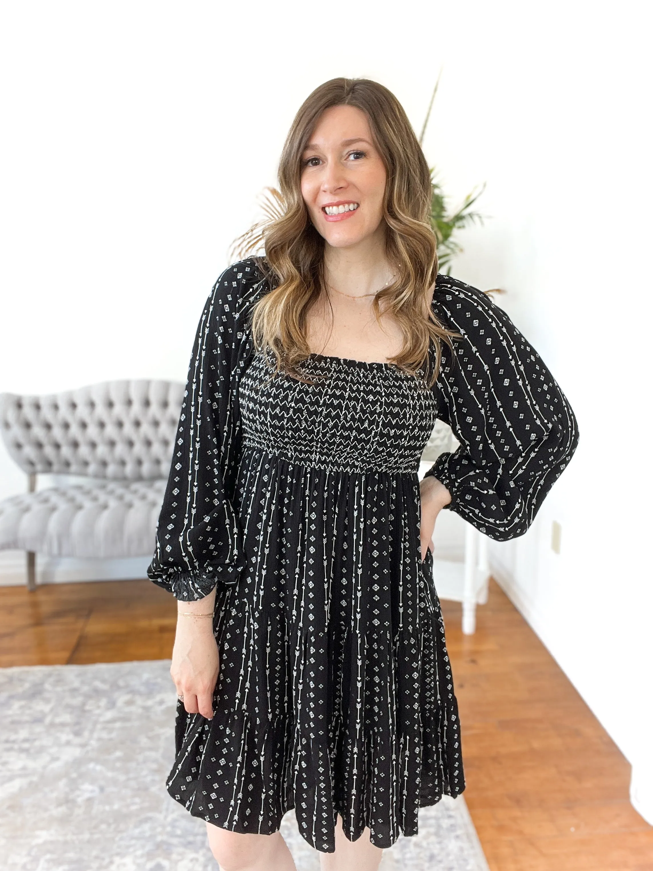 Merida Balloon-Sleeve Mini Dress