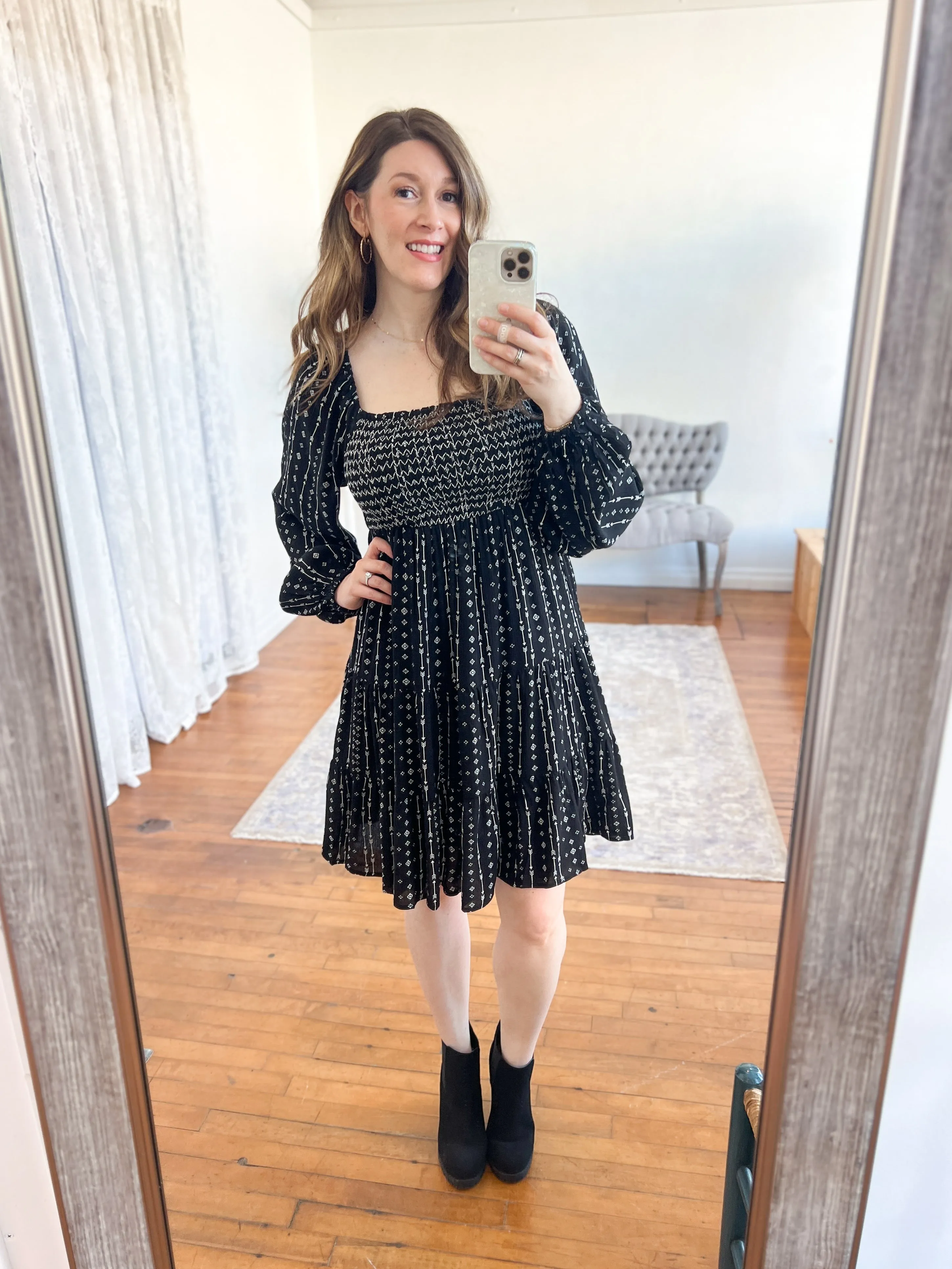 Merida Balloon-Sleeve Mini Dress