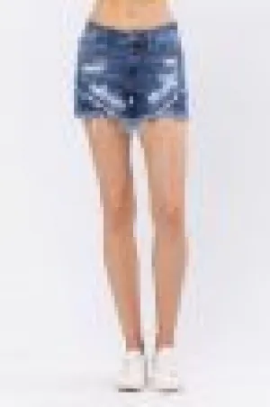 Mid-Rise Tulip Hem Shorts