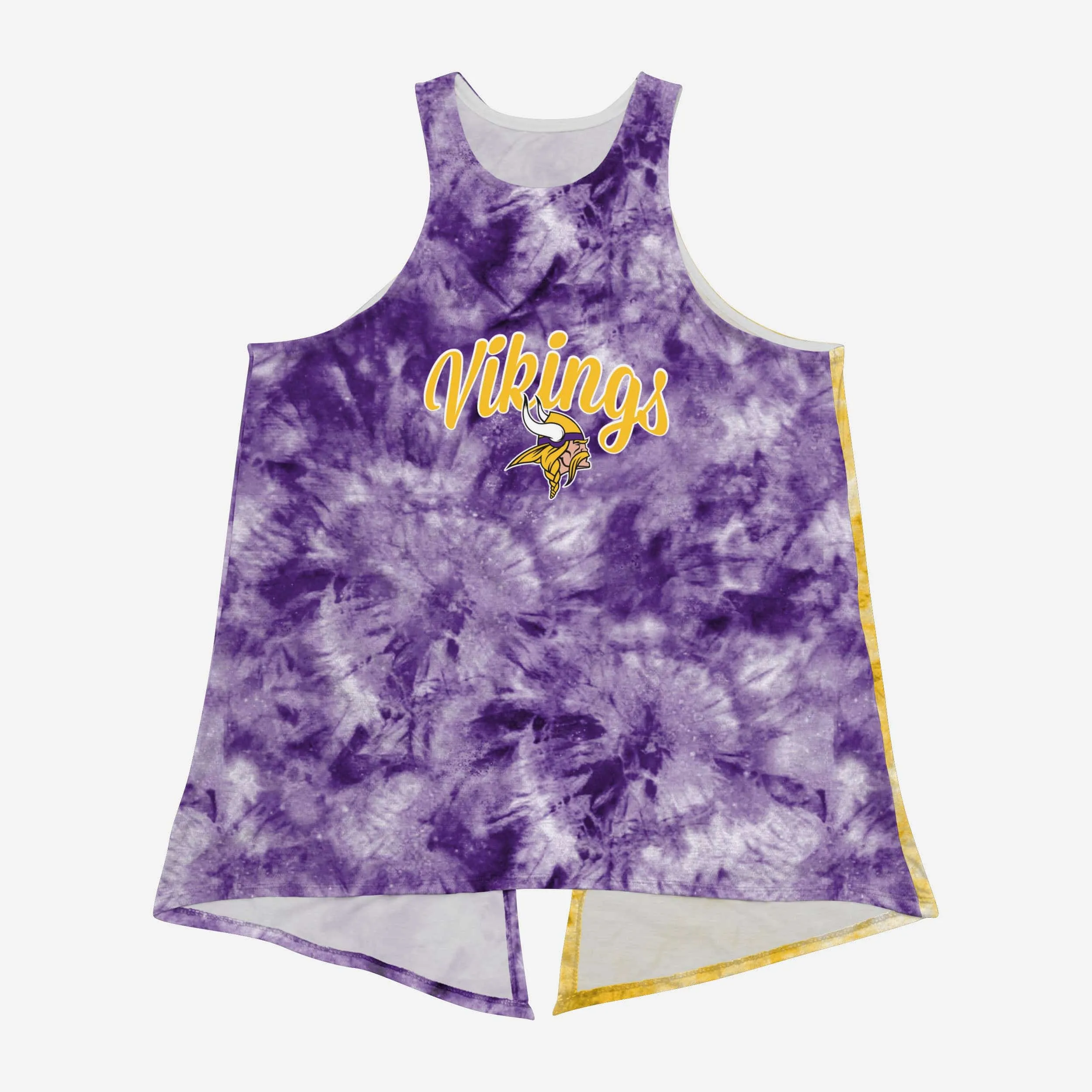 Minnesota Vikings Womens Script Wordmark Tie-Dye Tie-Breaker Sleeveless Top