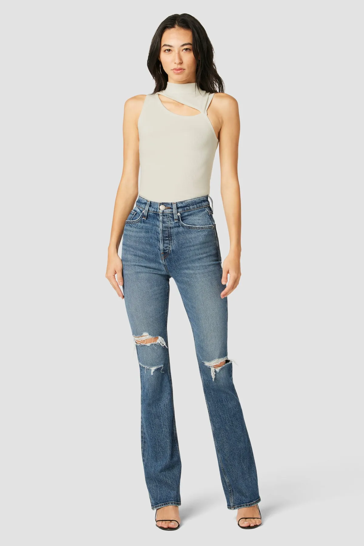 Mock Neck Cut Out Tank