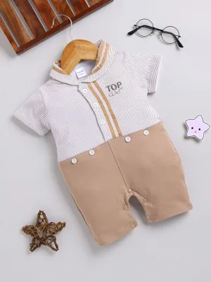 Moms Love Infant Boys Pure Cotton Colourblocked Rompers