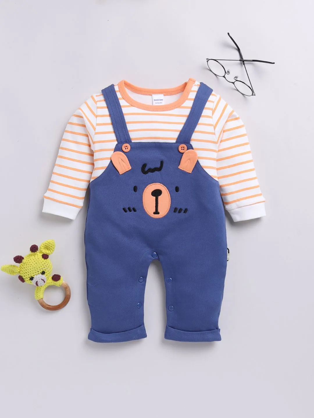 Moms Love Infant Boys Striped Pure Cotton Party Romper