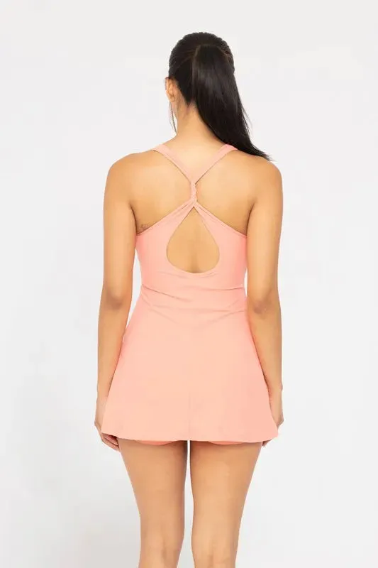 MONO B Twist Racerback Fit-and-Flare Dress