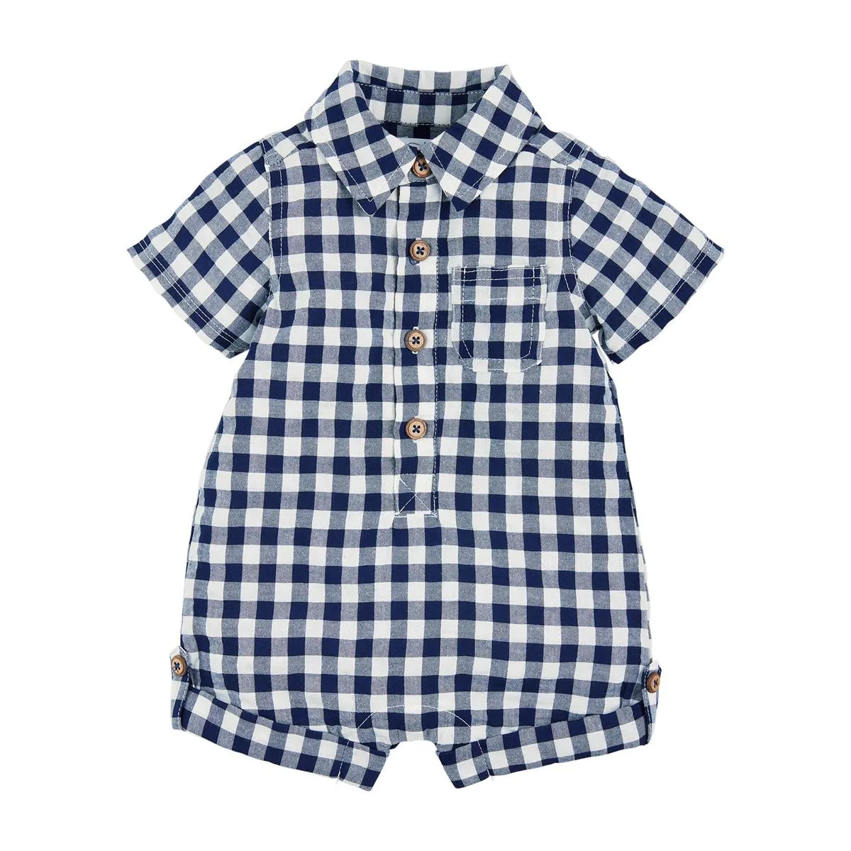 Mud Pie Navy Gingham Shortall
