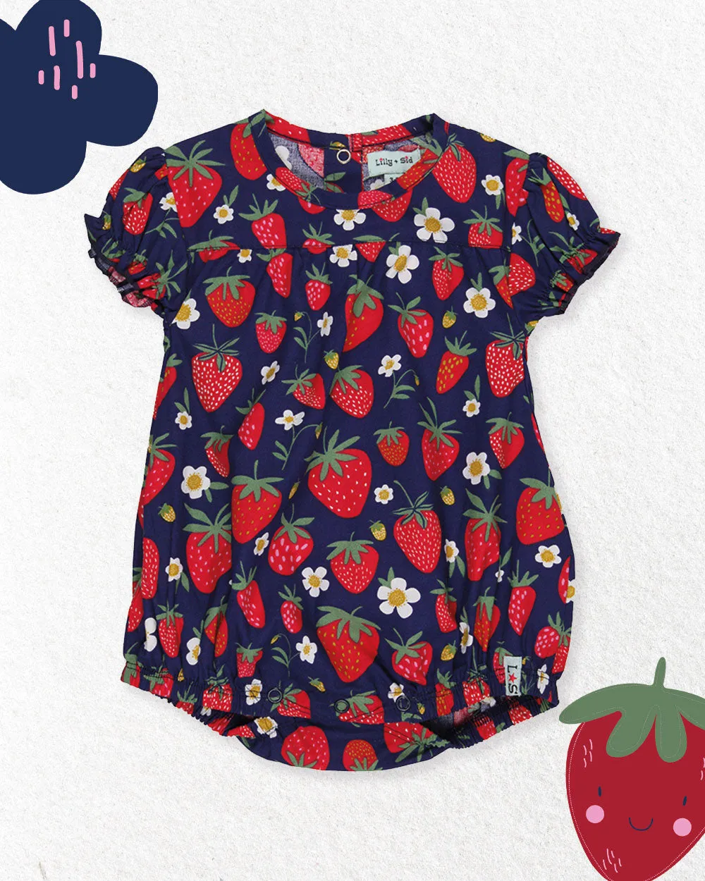Multicoloured Strawberry Print Romper