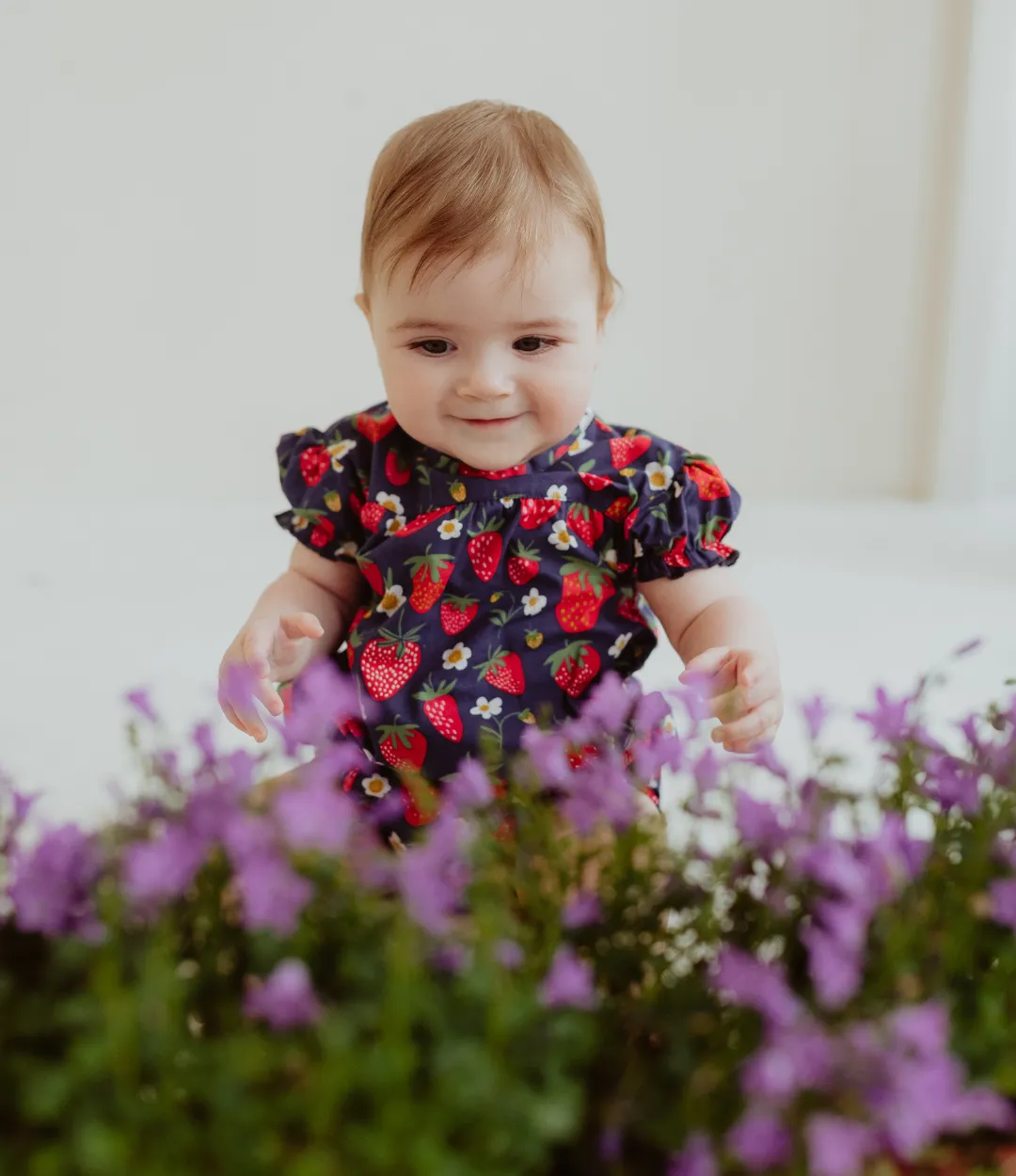Multicoloured Strawberry Print Romper