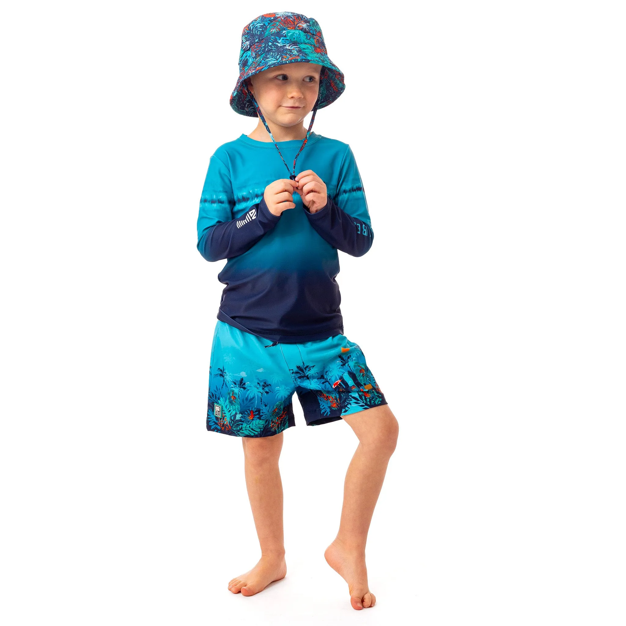 Nano Tropical Frog Print Boardshorts