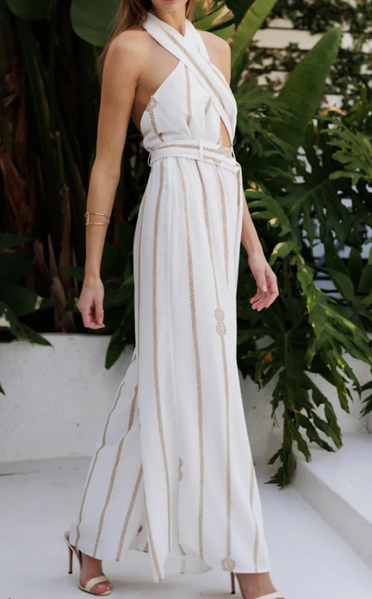Nautical Rope Halter Jumpsuit