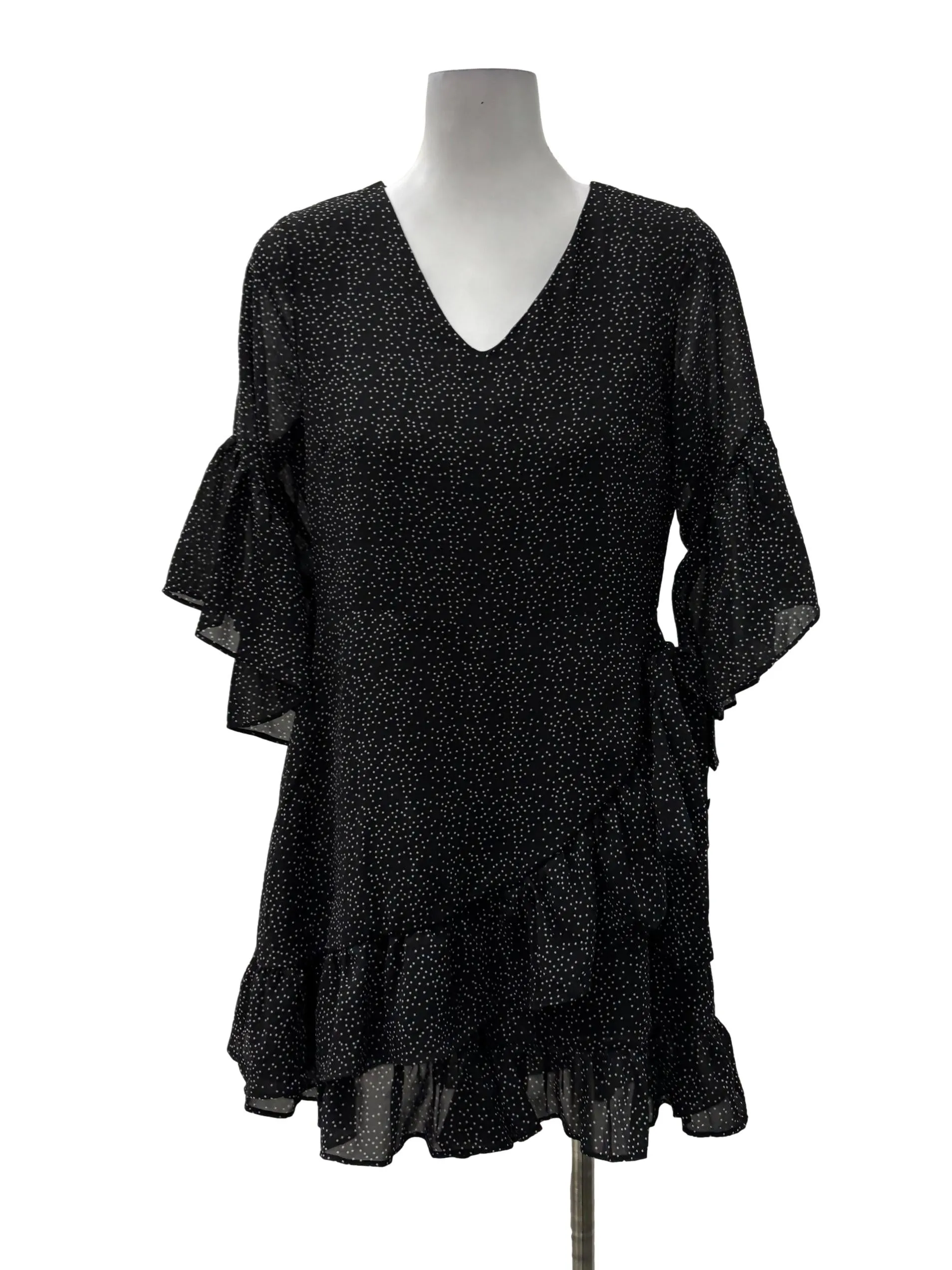 Navy Blue Button Down Tie Front Romper