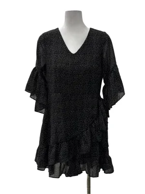 Navy Blue Button Down Tie Front Romper