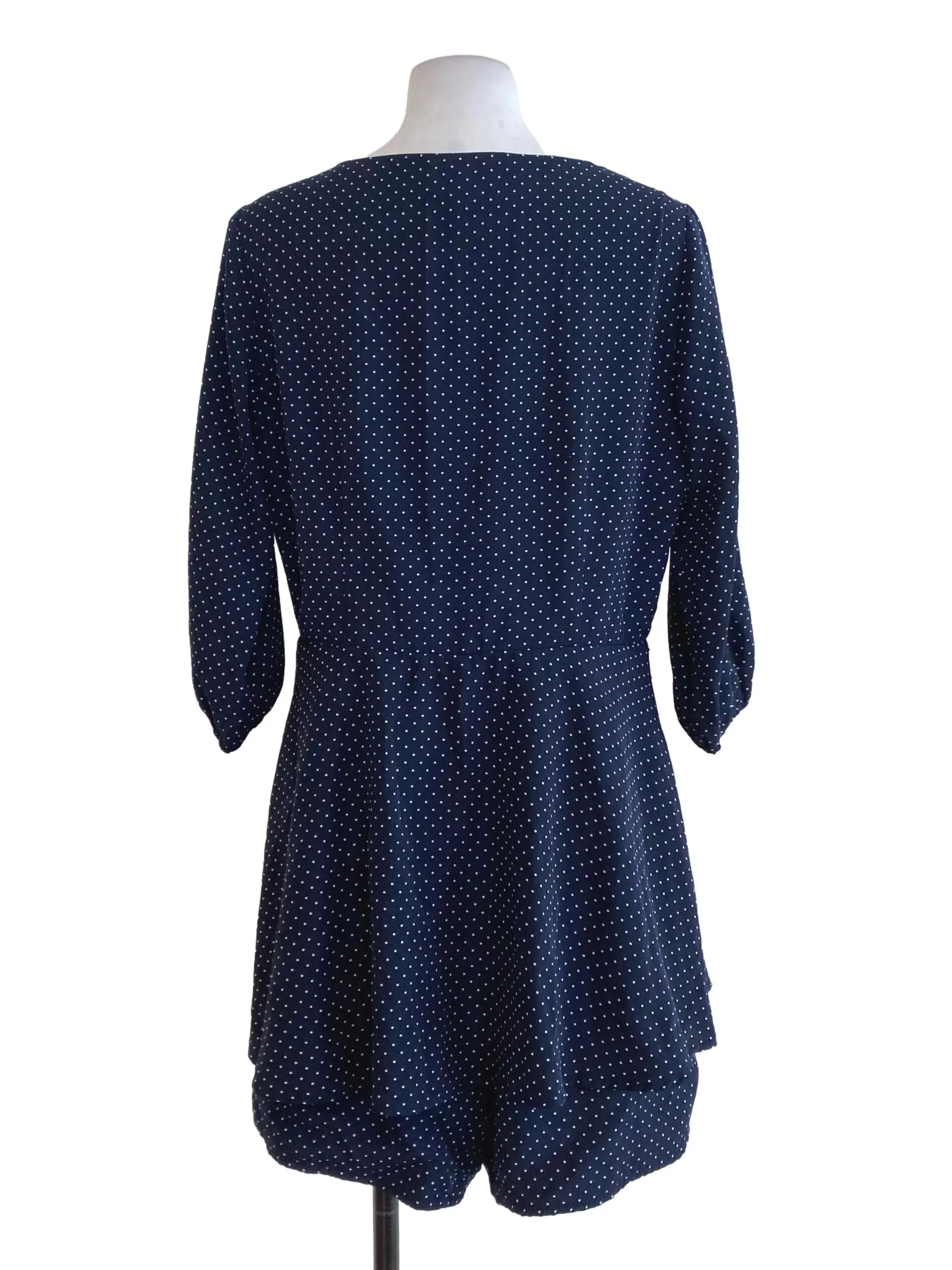 Navy Blue Polka Dot Rompers LB