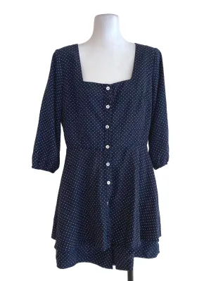 Navy Blue Polka Dot Rompers LB