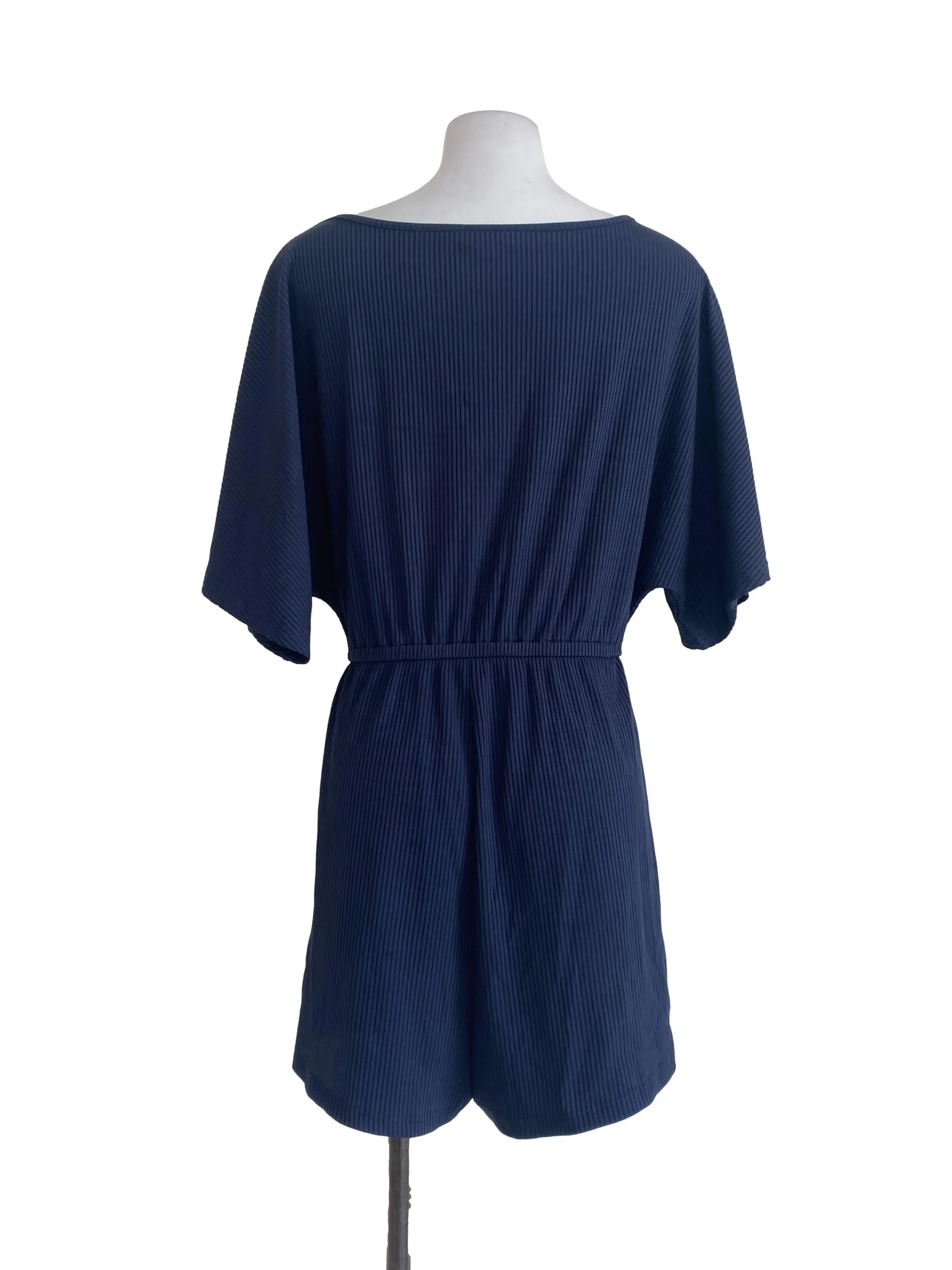 Navy Blue V Neck Romper
