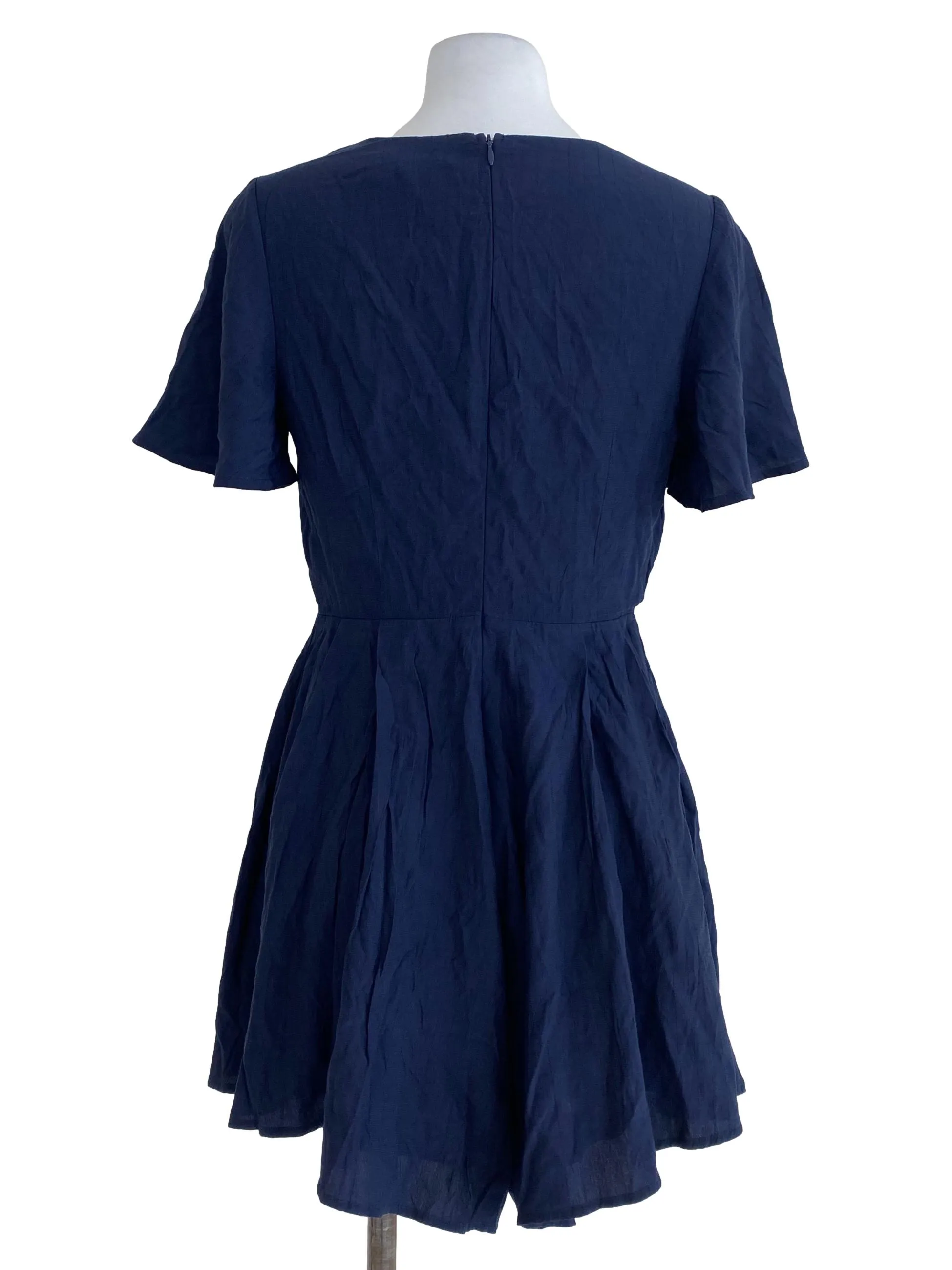 Navy Blue V Neck Romper