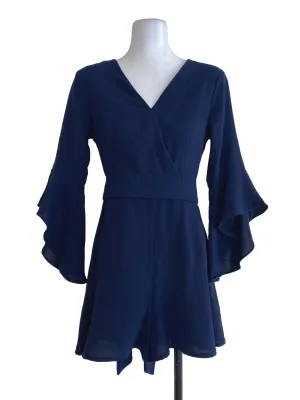 Navy Blue V Neck Rompers