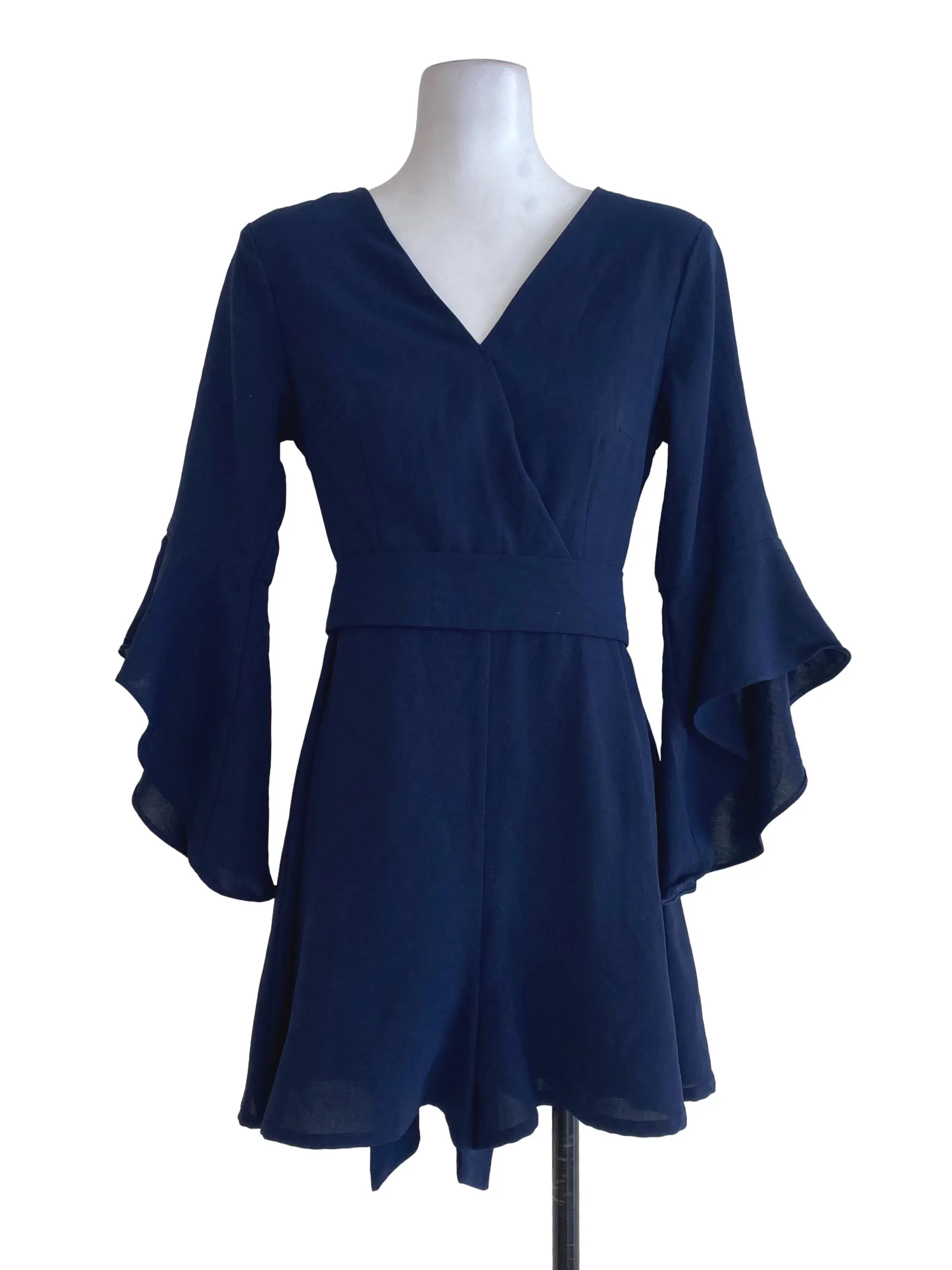 Navy Blue V Neck Rompers