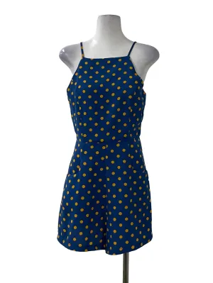 Navy Polka Dot Halter Romper