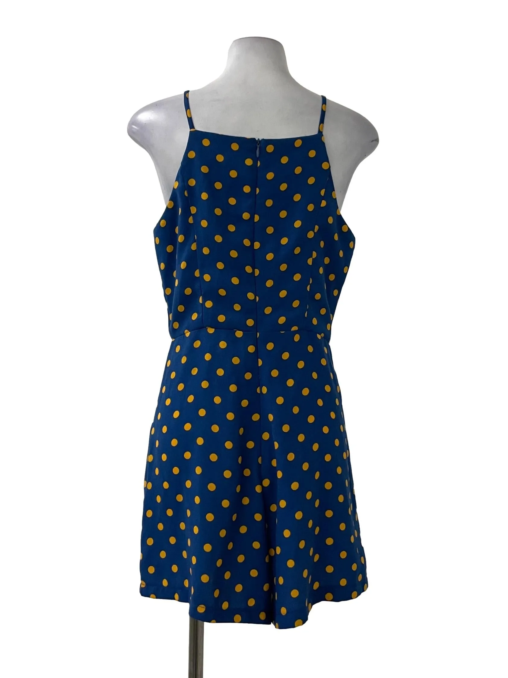 Navy Polka Dot Halter Romper