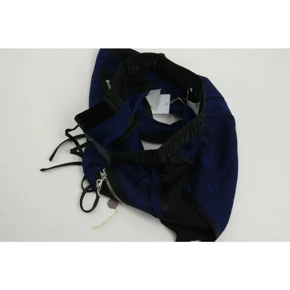 New Phillip Lim Damask Womens Sizes 00 / 8 Blue Black Satin Trim Jacquard Shorts