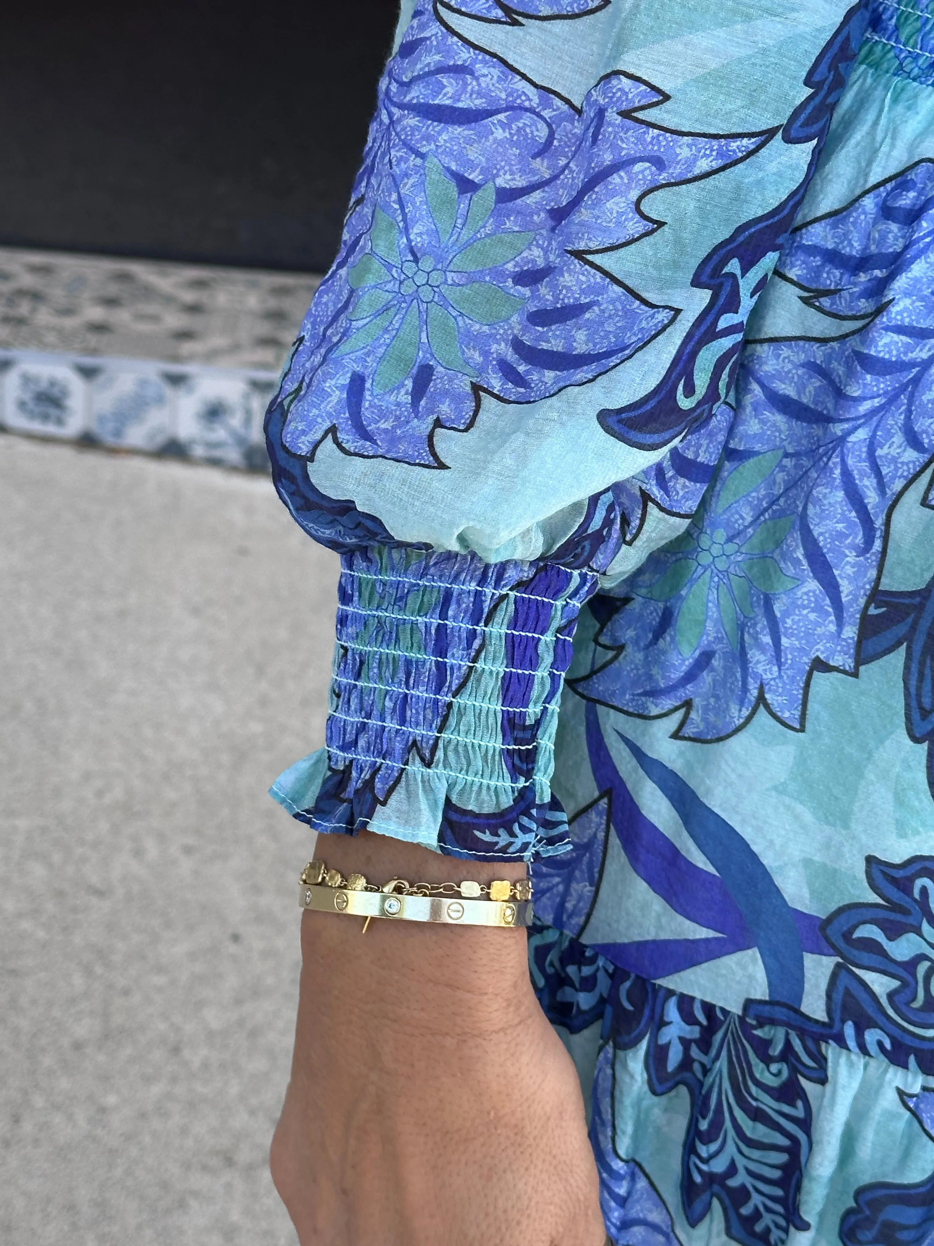 Nicola Blue Flora Dress