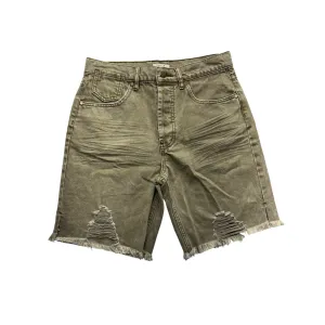 *NWT* Easel Womens Distressed Olive Green Denim Shorts #7442