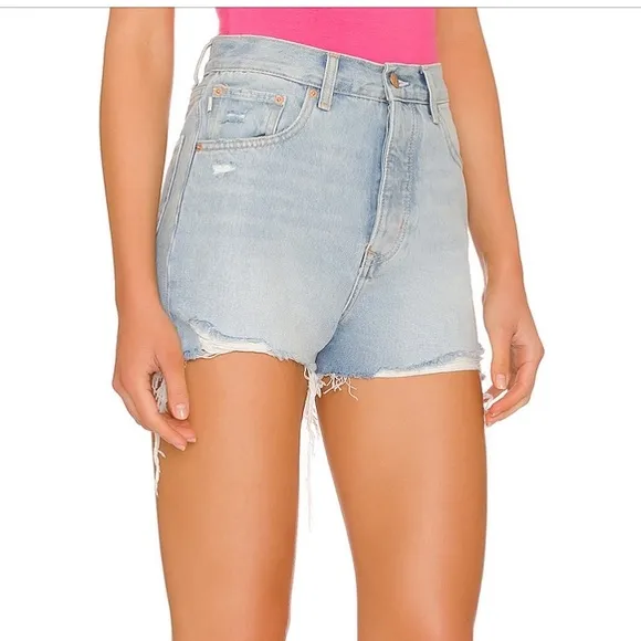 NWT Lovers   Friends Austin Super High Rise  Distressed Cut Off Denim Shorts