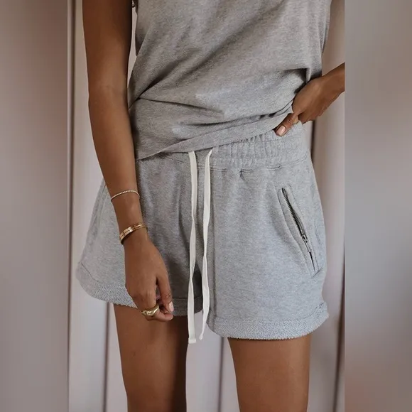 NWT (S) Bandier x Sincerely Jules The Juniper Sweat Shorts Grey
