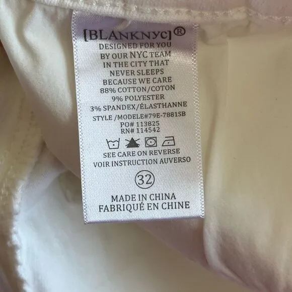NWT Women’s Blank NYC Little Queenie White Shorts Size 32 #223